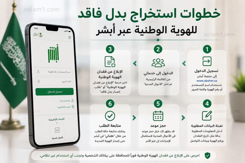 خطوات استخراج بدل فاقد للهوية الوطنية عبر منصة أبشر في السعودية