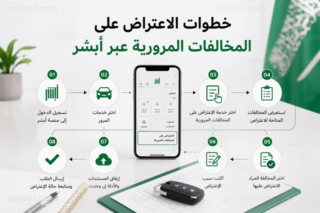 خطوات الاعتراض على المخالفات المرورية عبر منصة أبشر في السعودية