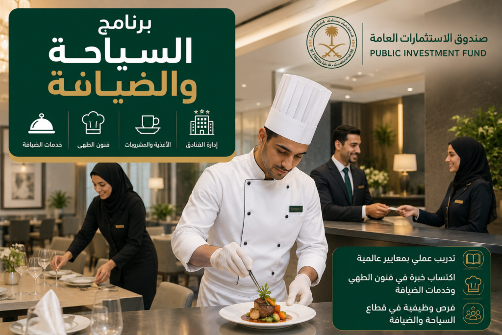 برنامج السياحة والضيافة ضمن برنامج عزم لتطوير مهارات الكوادر السعودية في قطاع الضيافة.